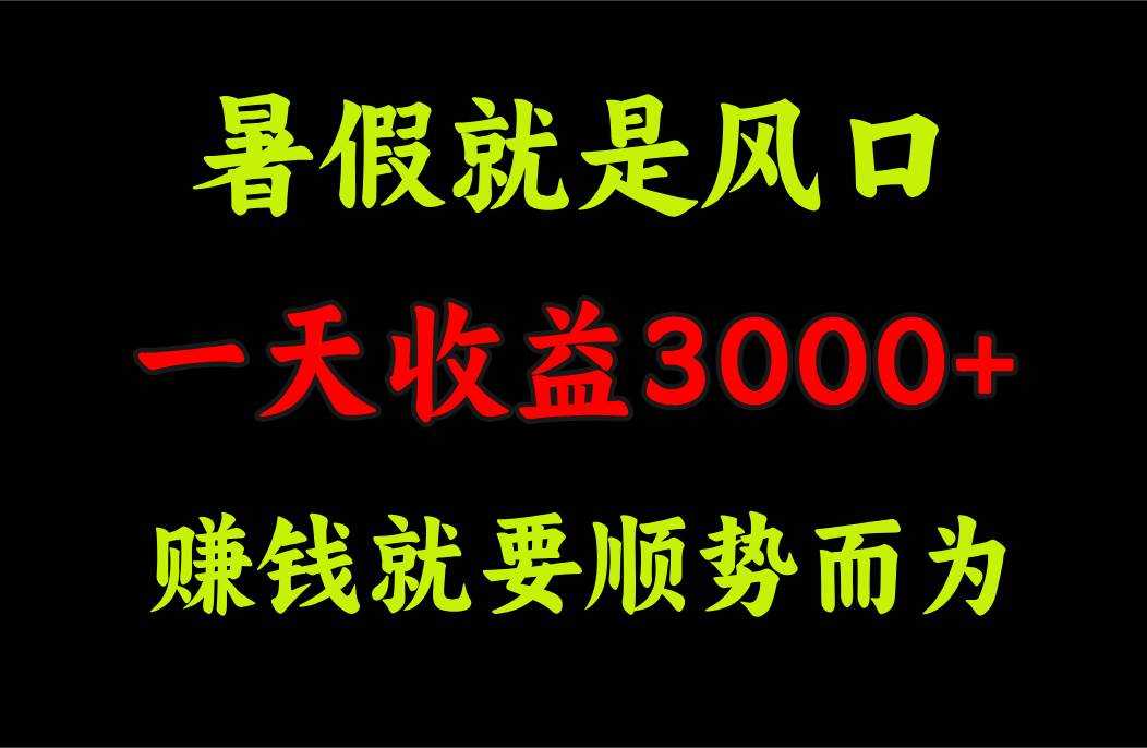 一天收益3000+ 赚钱就是顺势而为，暑假就是风口-Azyku.com